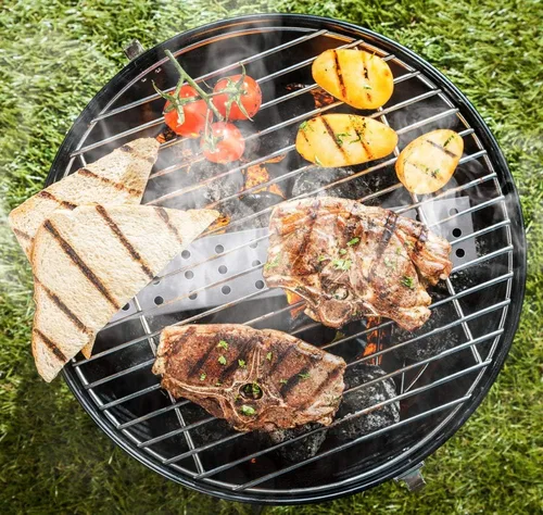 Vista 5 de Caja para ahumar barbacoa de acero inoxidable para asar a gas, funciona con astillas de madera, accesorios para parrilla y ahumador, caja
