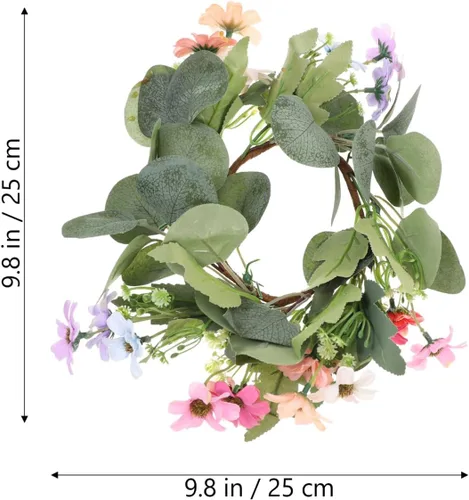 Vista 3 de Zerodeko Corona de eucalipto, anillo de vela, centros de mesa de boda para mesas, coronas de velas para decoraciones de Pascua, decoración del hogar