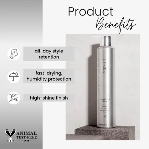 Vista 2 de Kenra Professional Platinum Finishing Spray 26 Maximum Hold Hairspray Fast-drying, Non-Flaking, Non-Drying Humidity-Resistant All-Day