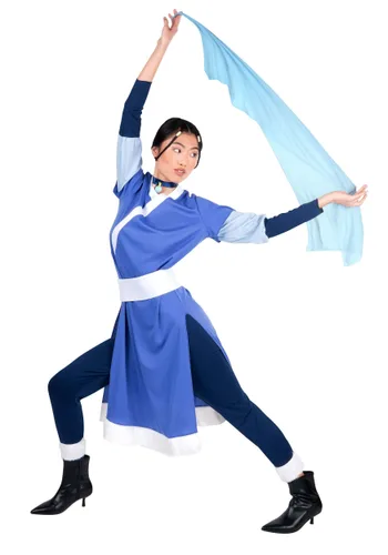 Vista 2 de Disfraz Deluxe para Mujer de Katara, Avatar: El Último Maestro Aire Multicolor