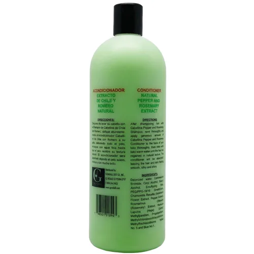 Vista 2 de Acondicionador de Chile con Romero, Acondicionador para prevenir la caída del cabello con extractos naturales, 960 ml, Botella 1 paquete