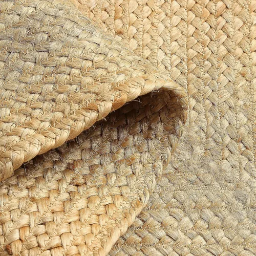Vista 6 de RedEarth · Alfombra rectangular - 2'x3' de yute natural trenzada con respaldo antideslizante - Alfombra boho tejida a mano para dormitorio, cocina