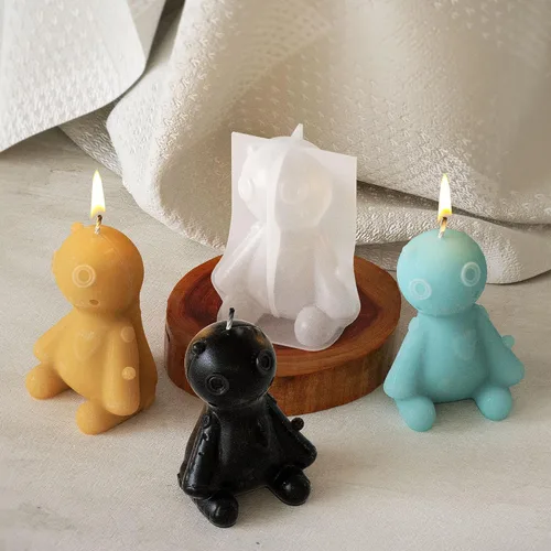 Vista 5 de Molde de silicona de vela de muñeca animal para fundición de resina y fabricación de velas