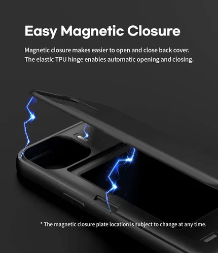 Vista 4 de GOOSPERY Parachoques magnético para puerta compatible con iPhone 13, tarjetero tipo cartera, cierre automático, protección de doble capa resistente
