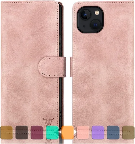 Vista 8 de DJBull Funda tipo cartera desmontable 2 en 1 para iPhone 14 Plus de 6.7 pulgadas con tarjetero de crédito con bloqueo RFID, funda protectora de piel