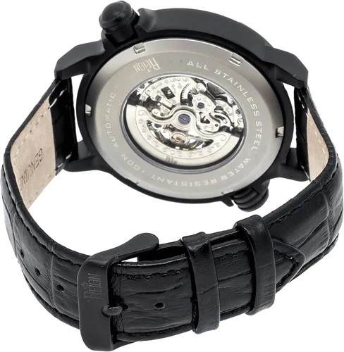 Vista 2 de Reign Reloj Thanos para hombre, esfera roja, bisel negro, correa de cuero negro REIRN2103, Negro -, Clásico