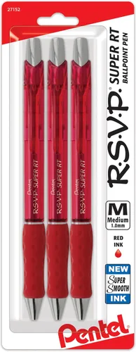 Vista 9 de Pentel RSVP Bolígrafo retráctil súper suave, surtido, paquete de 8 (BX480BP8M)
