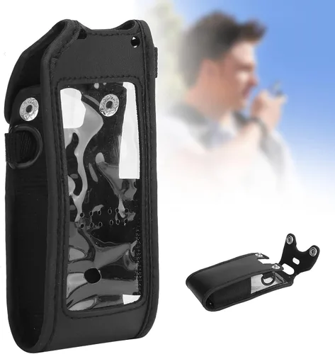 Vista 2 de Cuifati Walkie-Talkie - Funda protectora de piel sintética, funda suave de silicona, protector de walkie talkie apto para radio D878UV Two?Way