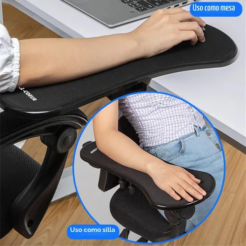 Vista 3 de LL-COEUR Reposamuñecas de apoyo para mesa y silla, extensor de escritorio ergonómico, soporte multifuncional para mouse para computadora (negro)