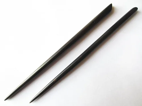 Vista 4 de Zz-bs-zg - 2 unidades de palillos para el cabello de ébano natural (sándalo negro) hecho a mano, tallados a mano, chal, paquete de 2