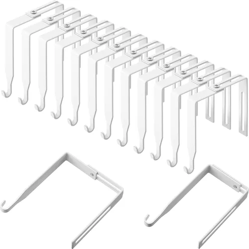 Vista 16 de Amylove 4 ganchos ajustables para cubículos, ganchos universales de metal para cubículos, para colgar puertas, ajustables para adaptarse a paneles