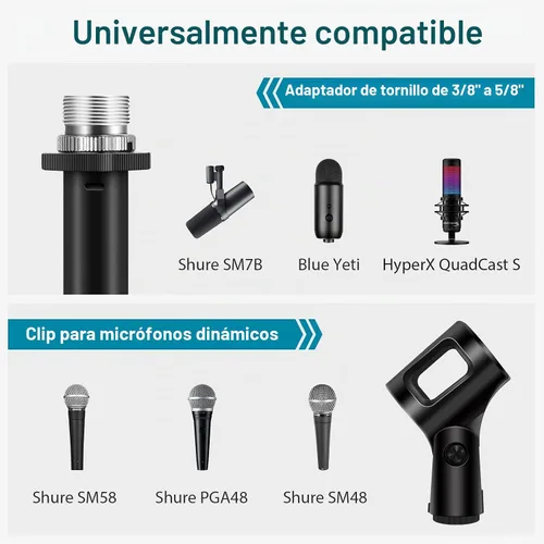 Vista 7 de InnoGear Brazo de Micrófono de Perfil Bajo, Soporte de Brazo de Micrófono Giratorio de 360°, Brazo Articulado de Micrófono de Escritorio Plegable