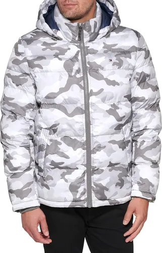 Vista 25 de Tommy Hilfiger - Chaqueta acolchada con capucha de relleno alternativo para hombre (tallas estándar y para personas grandes y altas)