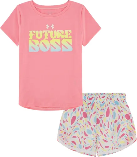 Vista 30 de Under Armour Conjunto de camiseta y pantalones cortos de manga corta de 2 piezas para niña Soft Fabric for Everyday Comfort, Breathable, Lightweight