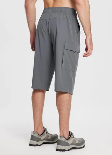Vista 4 de BALEAF Men's Long Shorts Below Knee 15" Capri Pants Hiking Cargo Pockets Quick Dry Lightweight Elastic Waistband Gym