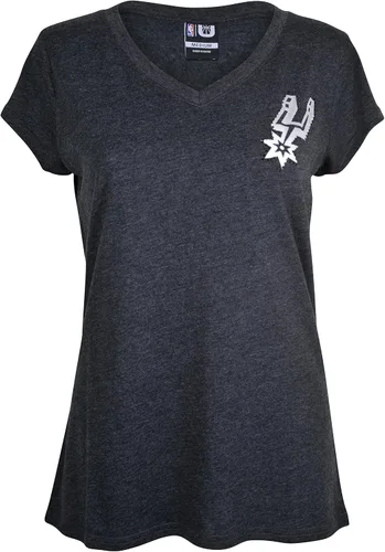 Vista 50 de Ultra Game Camiseta de mujer NBA Oficial con cuello en V y strass de manga corta