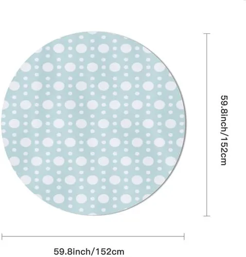 Vista 2 de Minimalist Green Round Tablecloth White Dots Table Cloth Decor Washable Table Cover with Wrinkle Resistant for Home Kitchen Dining Room Picnic