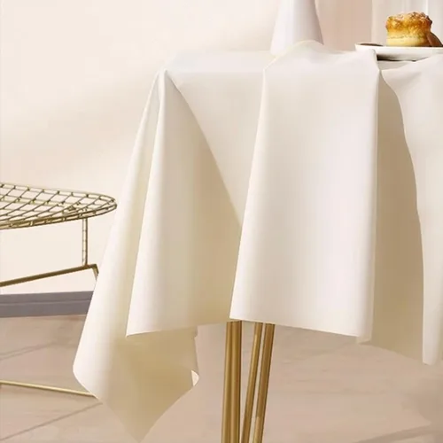 Vista 2 de Easygou Mantel rectangular de encaje blanco suave para interior/exterior, hogar, cocina, campamento, fiesta, comedor, boda y ocasiones especiales