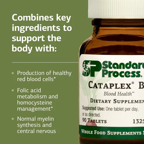 Vista 4 de Standard Process Cataplex B12 - Suplemento de vitamina B12 para apoyo a la salud sanguínea y función del sistema nervioso - Suplemento de vitamina