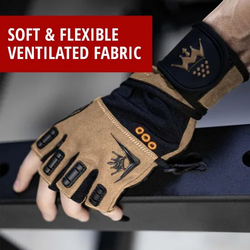 Vista 7 de Crown Gear Guantes de levantamiento de pesas para entrenamiento de entrenamiento Crossfit, guantes de fisicoculturismo para hombres o mujeres, lo