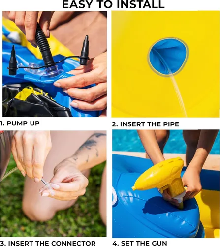 Vista 4 de Zone Tech - Flotadores inflables para piscina para niños, para niños pequeños, patrulla principal del puerto, flotador inflable para piscina