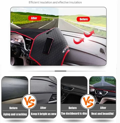 Vista 3 de Blazeray Cubierta de consola central negra para salpicadero, protector personalizado para Toyota CHR CH-R 2017, 2018, 2019, 2020 2021, almohadilla