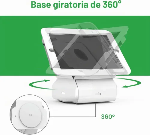 Vista 4 de Kiosk POS - Soporte para tablet compatible con iPad Air 1, Air 2, Pro 9.7, 5ª, 6ª, soporte para tableta de escritorio de negocios con base giratoria