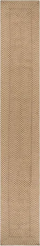 Vista 2 de SAFAVIEH Alfombra trenzada de 2'3"x14', beige y marrón BRD173A
