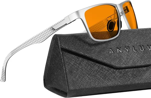 Vista 30 de ANYLUV Blue Light Glasses Men, Relieve Eyestrain and Eye Protection, Al-Mg Metal Computer Blue Light Blocking Glasses