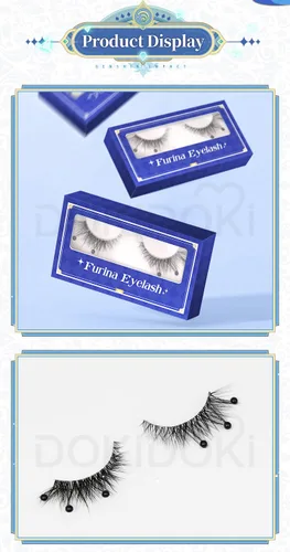 Vista 2 de KIRA KIRA Pestañas Furina Genshin Impact Cosplay Focalors Pestañas postizas negras con diamantes de imitación Doki Furina Fontaine Pestañas Cosplay