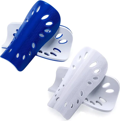 Vista 12 de Espinilleras de fútbol, 2 pares de fundas de espinilleras de fútbol superligeras y transpirables, equipo de protección de espinilleras para niños