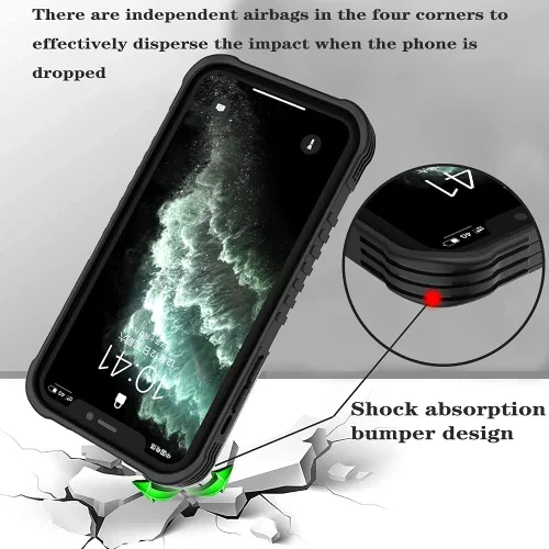 Vista 2 de Compatible con funda para iPhone 12/12 Pro [Parachoques a prueba de golpes] [Antiarañazos] [Antideslizante] Funda de protección resistente