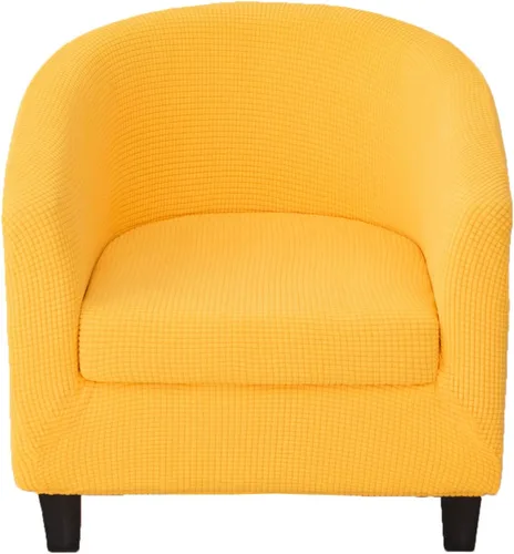 Vista 42 de CRFATOP - Funda elástica para sillón de club (2 piezas) 1 Club Cover & 1 Cushion Cover, Soft Round Tub Sofa Covers, Pet Friendly, Washable