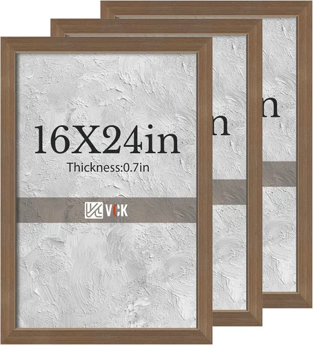 Vista 52 de VCK Juego de 3 portarretratos de 8 x 10 pulgadas, roble negro, textura natural, exclusivo marco de madera, exhibición de mesa o colgar en la pared