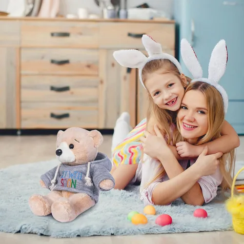 Vista 7 de My OLi Oso de peluche Get Well Soon de 7 pulgadas, animal de peluche con capucha, oso suave de recuperación rápida, felpa cómoda para visitas al