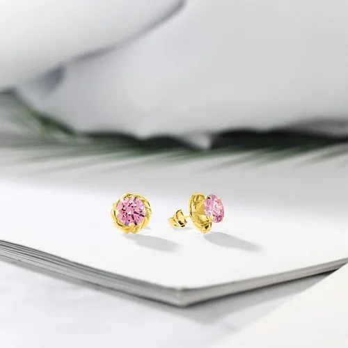 Vista 413 de Gem Stone King Aretes de plata de ley 925 de 0.236 in con piedra natal redonda para mujer