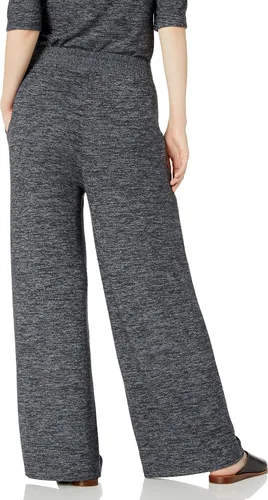 Vista 2 de Daily Ritual Pantalón de pierna ancha plisado de punto acogedor para mujer