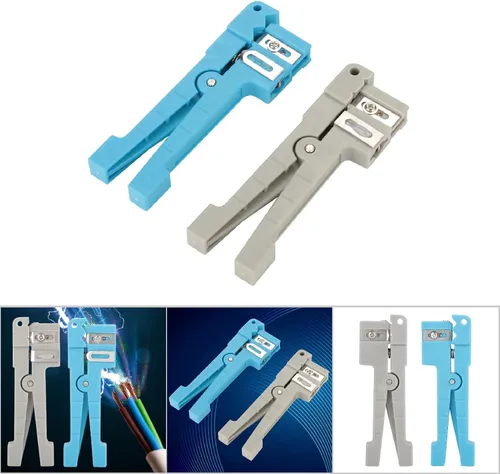 Vista 2 de Bewinner Kit profesional de pelacables de fibra óptica y pelacables coaxiales, 45-162 y 45-163 para cortar eficientemente, multimodo y varias