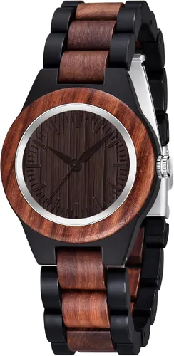 Vista 27 de Dentily Relojes de madera natural para mujer, reloj de cuarzo hecho a mano, reloj de pulsera único deportivo para mujer