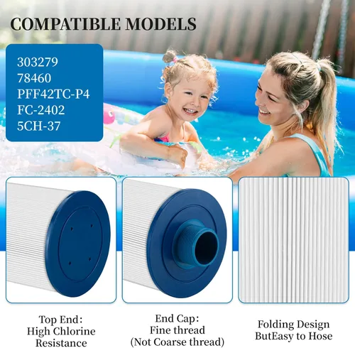 Vista 5 de Filtro de spa de repuesto para Watkins 303279 Filbur FC-2402, cartucho de filtro de bañera de hidromasaje 5CH-37 PFF42TC-P4 78460 compatible