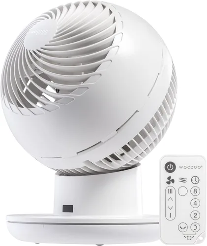 Vista 15 de IRIS USA WOOZOO Ventilador circulador de aire con control remoto, oscilante, 3 velocidades, distancia máxima de aire de 56 pies, inclinación Negro