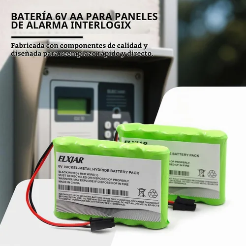 Vista 5 de Paquete de 2 baterías AA de 6 V 2000 mAh para paneles 600-XTI-BAT Simon XTi