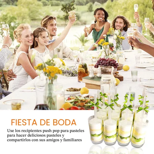 Vista 5 de Paquete de 24 recipientes para tartas con tapas, multiusos, recipientes de plástico reutilizables para tartas, para cupcakes, confeti, helados