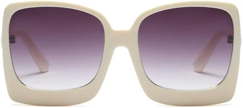 Vista 2 de Freckles Mark Gafas de sol de inspiración vintage para mujer, diseño cuadrado grande de plástico
