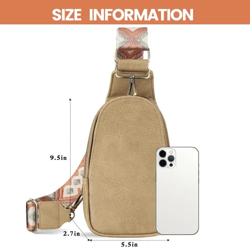 Vista 5 de KFXFENQ Bolso bandolera para mujer, de piel sintética, bolso bandolera pequeña, mochila cruzada multiusos para el pecho, para mujer, ciclismo
