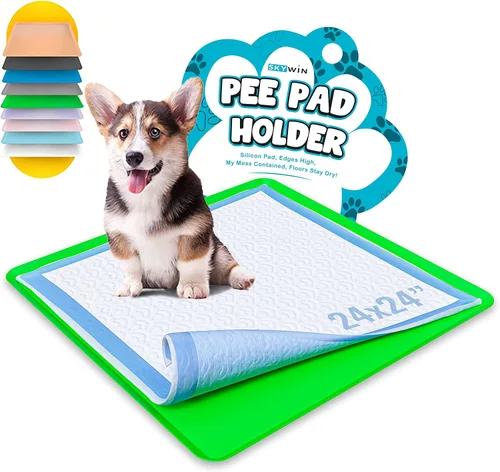 Vista 19 de Skywin TidyFriend - Soporte para orina de perro apto para viajes de hasta 24 x 24 pulgadas, alfombrilla de silicona flexible enrollable con borde