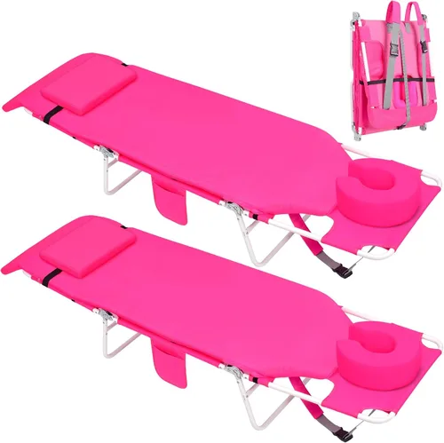 Vista 13 de Mochila cómoda 3 en 1 para mujer, silla de bronceado para playa, con cojín, agujero para la cara, más suave, acolchada, ajustable, lavable, silla