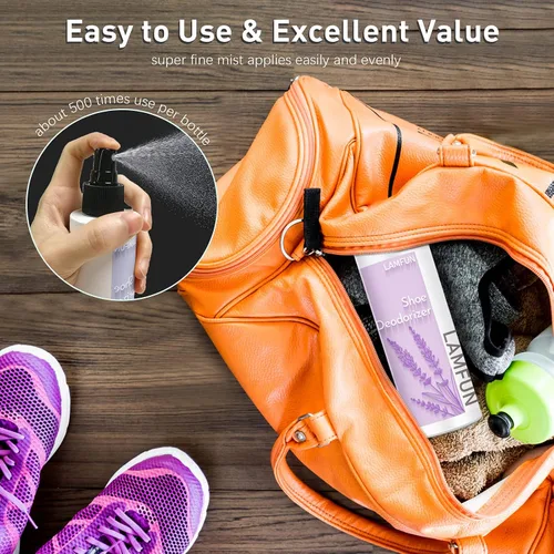 Vista 6 de Eliminador de olores de zapatos, desodorante en aerosol para zapatillas apestosas o pies malolientes, desodorante natural para zapatos y desodorante