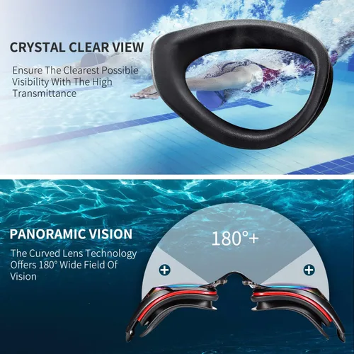 Vista 6 de Gafas de natación ópticas para personas con miopía, a prueba de fugas, antivaho y con protección ultravioleta, para adultos, hombres y mujeres