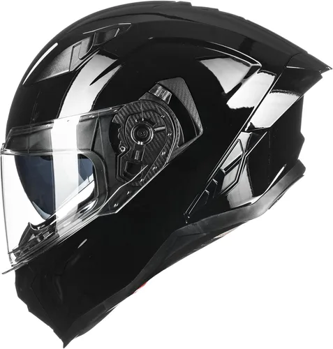 Vista 8 de Casco de motocicleta Auboa de cara completa para adultos, hombres y mujeres, con doble visera, Street Bike Racing, DOT, modelo MF565